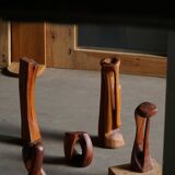 Large wooden sculpture "Woman" by Ole Wettergren, Danish modern, 1970s.