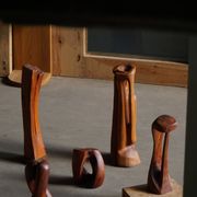 Large wooden sculpture "Woman" by Ole Wettergren, Danish modern, 1970s.