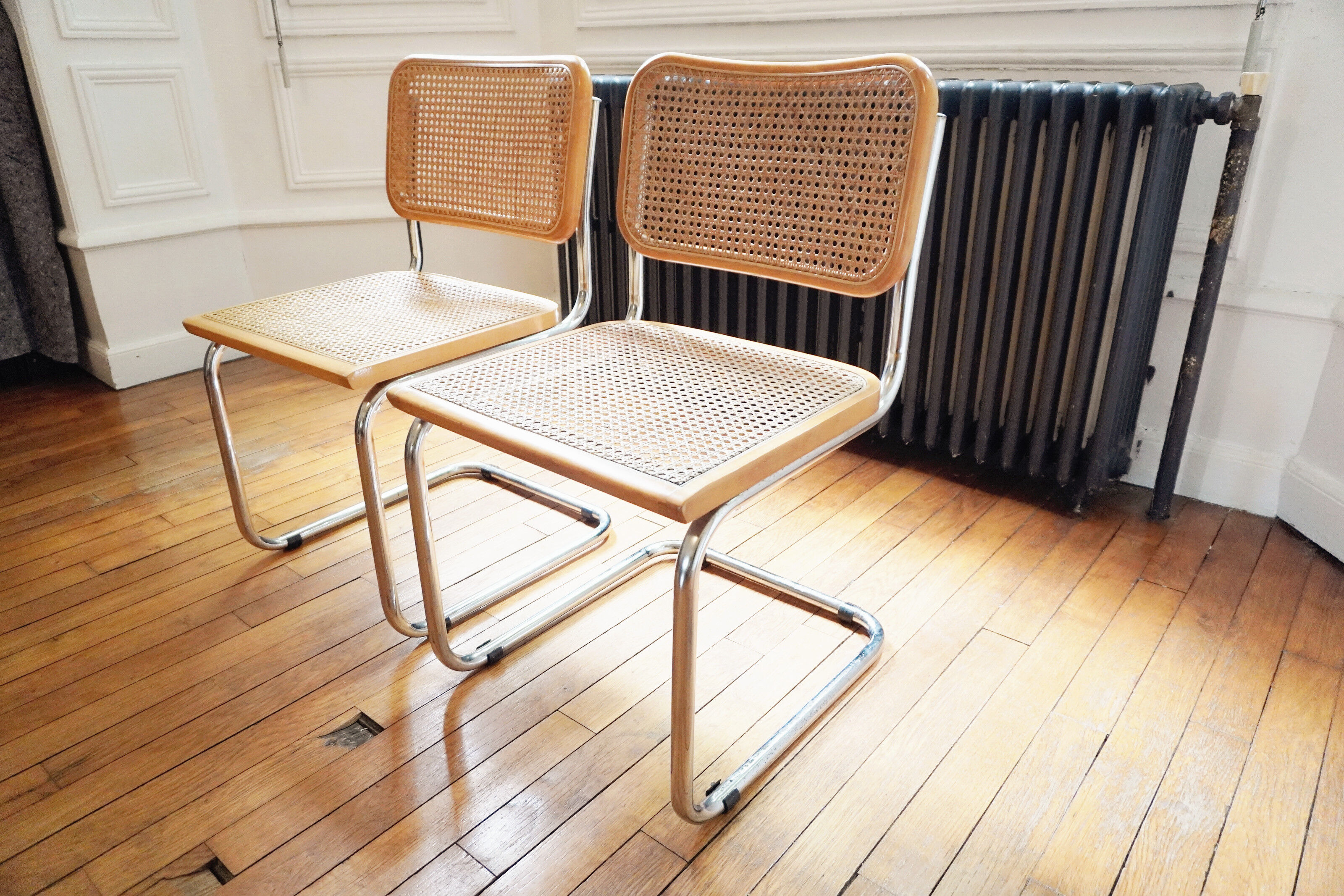 Pair of Chairs Cesca B32 by Marcel Breuer