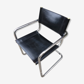 Leather and metal chair