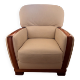 Fauteuil beige Bellino cuir camif meris