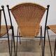 Vintage wicker and black steel chair