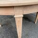 Round extendable dining table stripped in cherry wood Louis XVI René Trotel 1