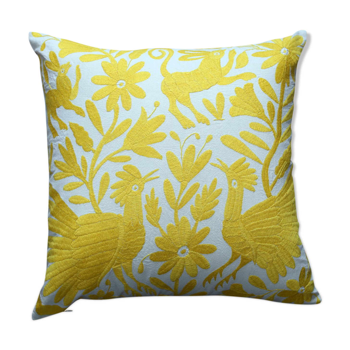 Hand-embroidered cushion