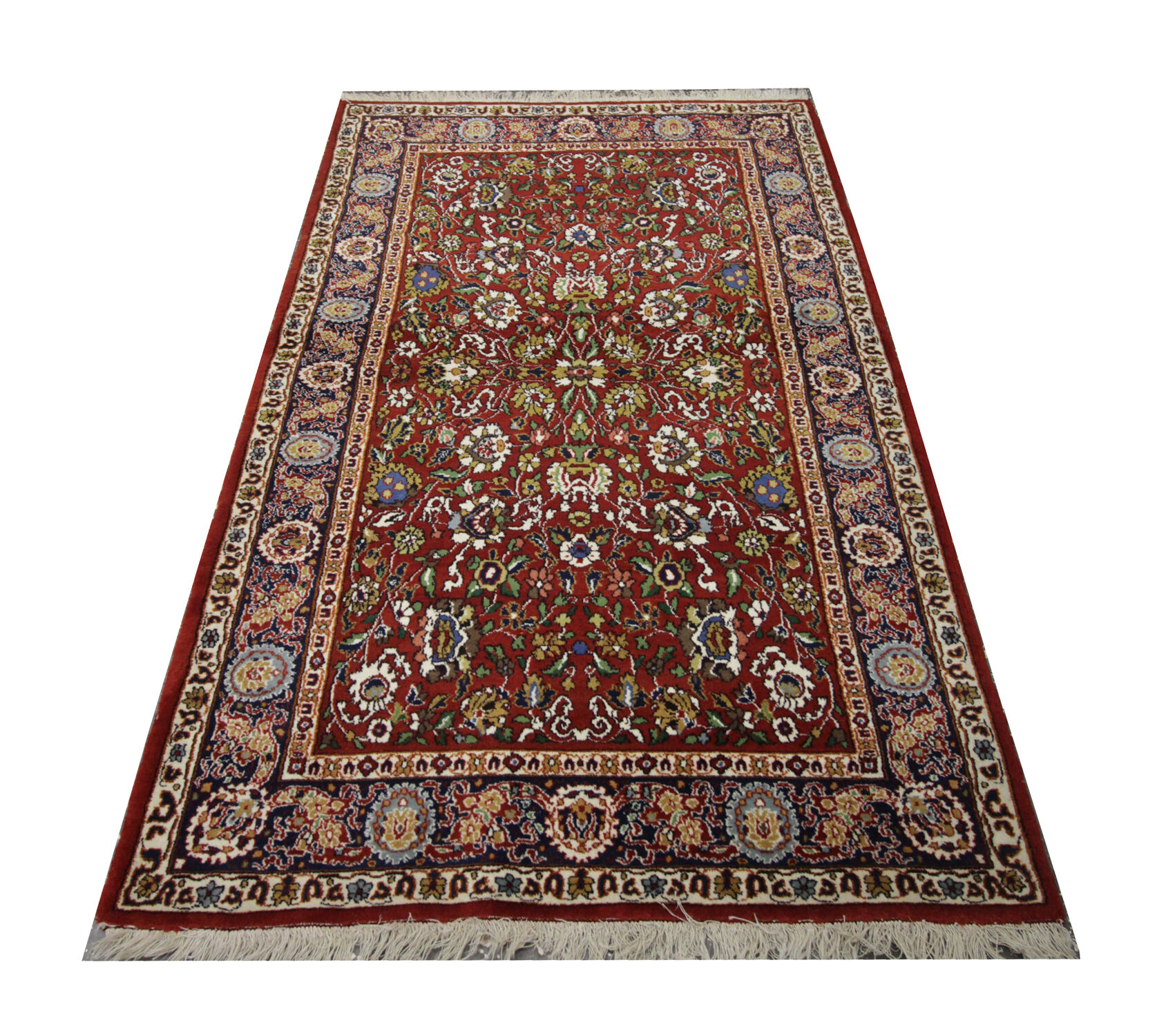 Traditional hand woven indian wool carpet area rug- 97x153cm