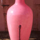 Art deco style pink glass vase