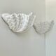 Pair of XL vintage shell plaster wall lights, France, attributed to S. Roche.