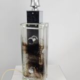 Table lamp from Glashutte Limburg thick glass floral theme