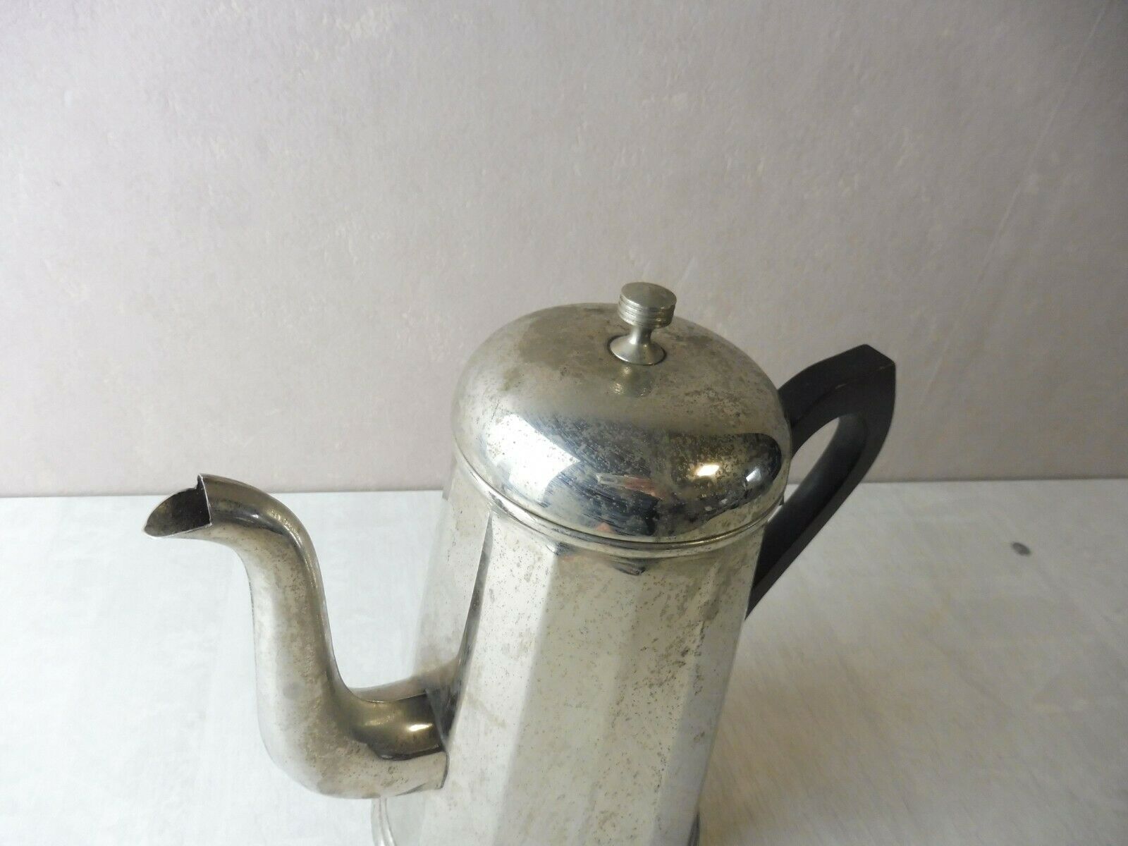 Old metal and wood pourer/coffee maker, vintage