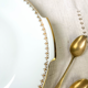 Golden white porcelain pie dish from Sologne Lamotte 6