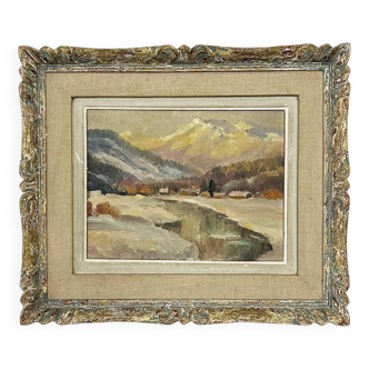 "Mountain village" painting