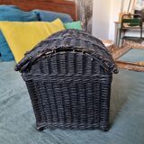 Small black wicker trunk