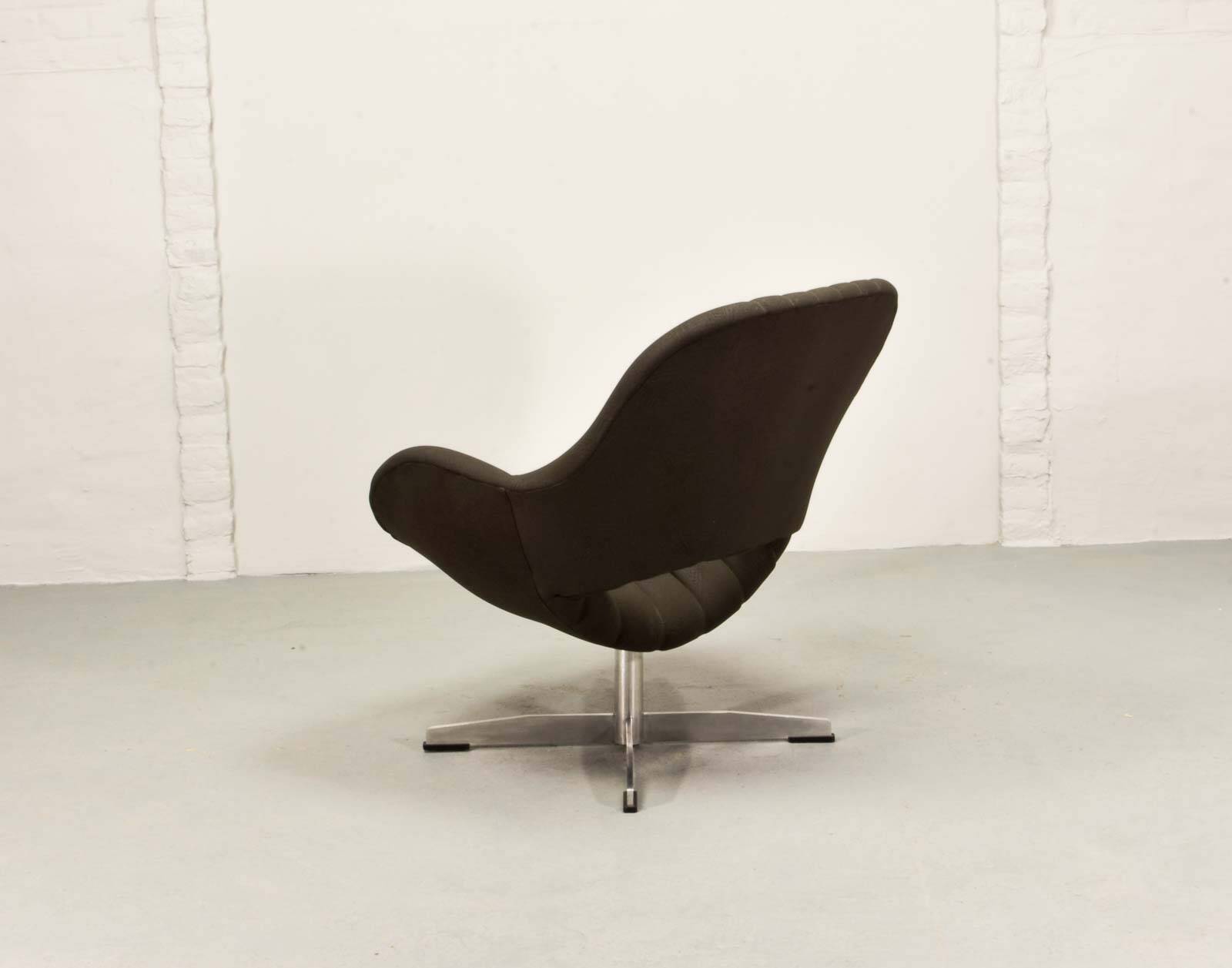 Rohé Chocolate Brown Leatherette Vintage Design Lounge Chair, 1960s