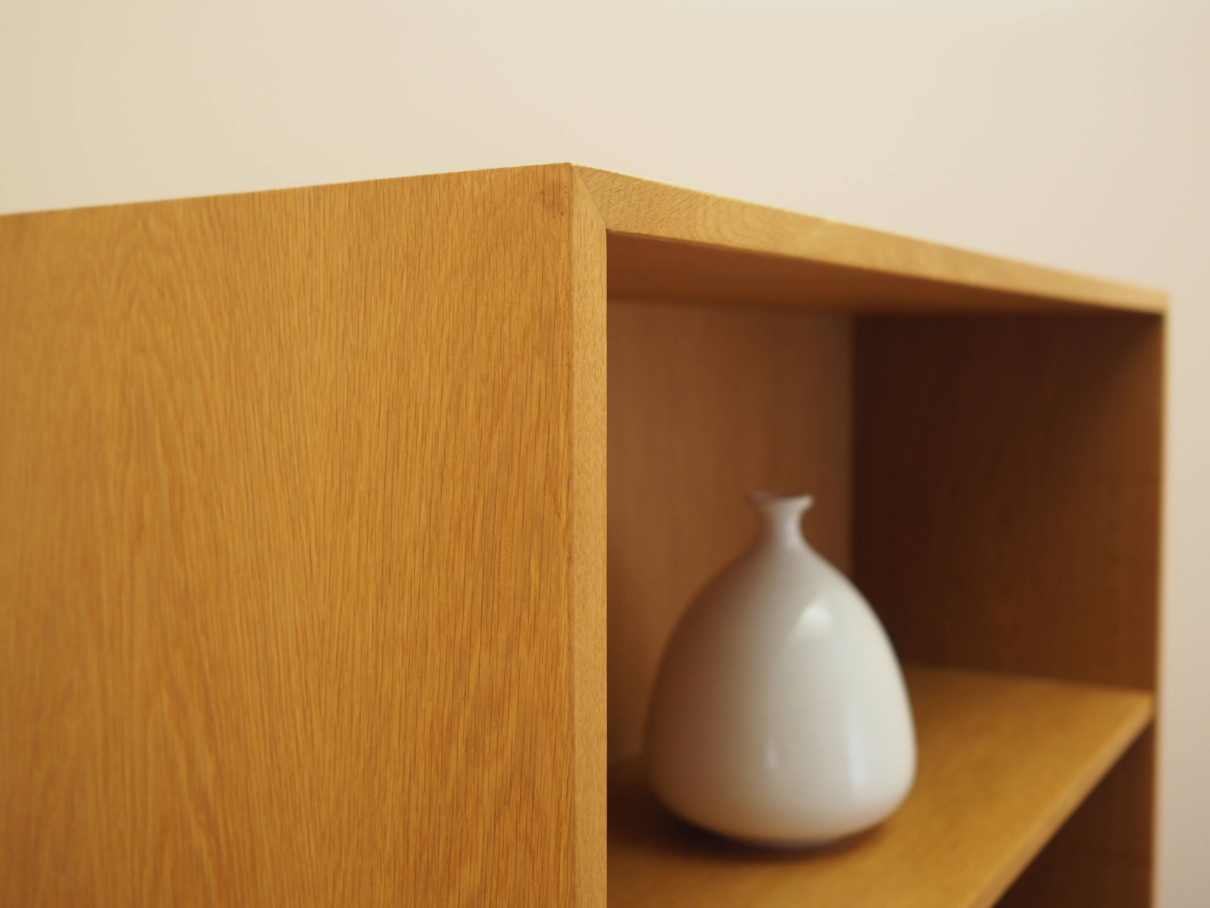 Danish ash shelving unit, adjustable shelves, 1970s