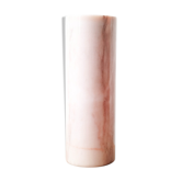 Vase rouleau en marbre rose poudré vintage