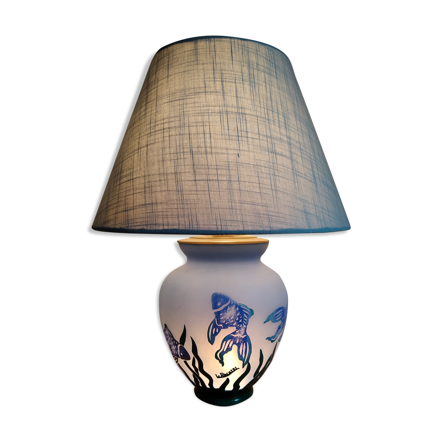 La Rochère glass paste lamp decorated at the seabed