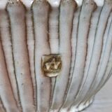 Vintage fluted enameled earthenware potter's salad bowl