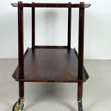 Danish midcentury serving trolley in palisander by poul hundevad, 1960s