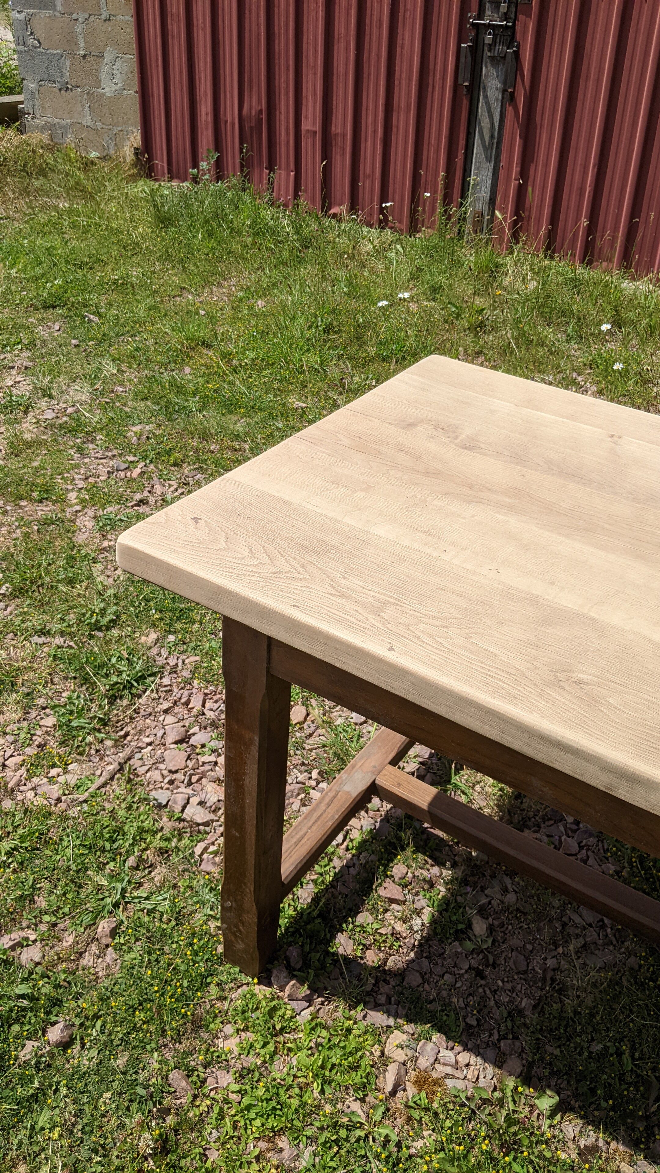 Old farmhouse table in chene circa 1950