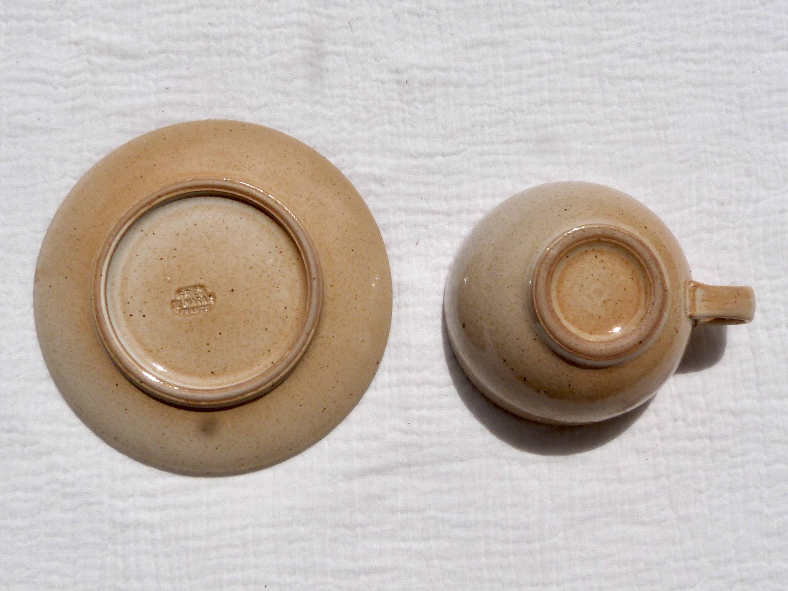 Stoneware cup with saucer Grès du Marais