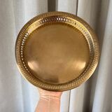 Round brass serving tray