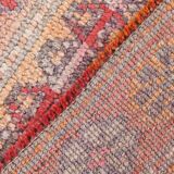 3x13 Soft Pink Vintage Oushak Long Stairs Runner Rug, 83x379 Cm