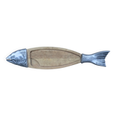 Planche a decouper  poisson bois presentoir plat decoupe saumon 89 cm