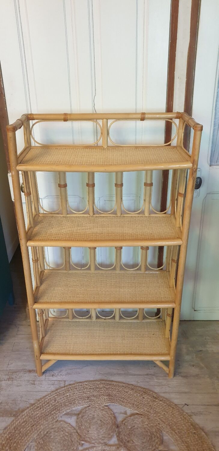 Rattan bookcase