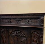 Antique impressive wardrobe with bench trunk.