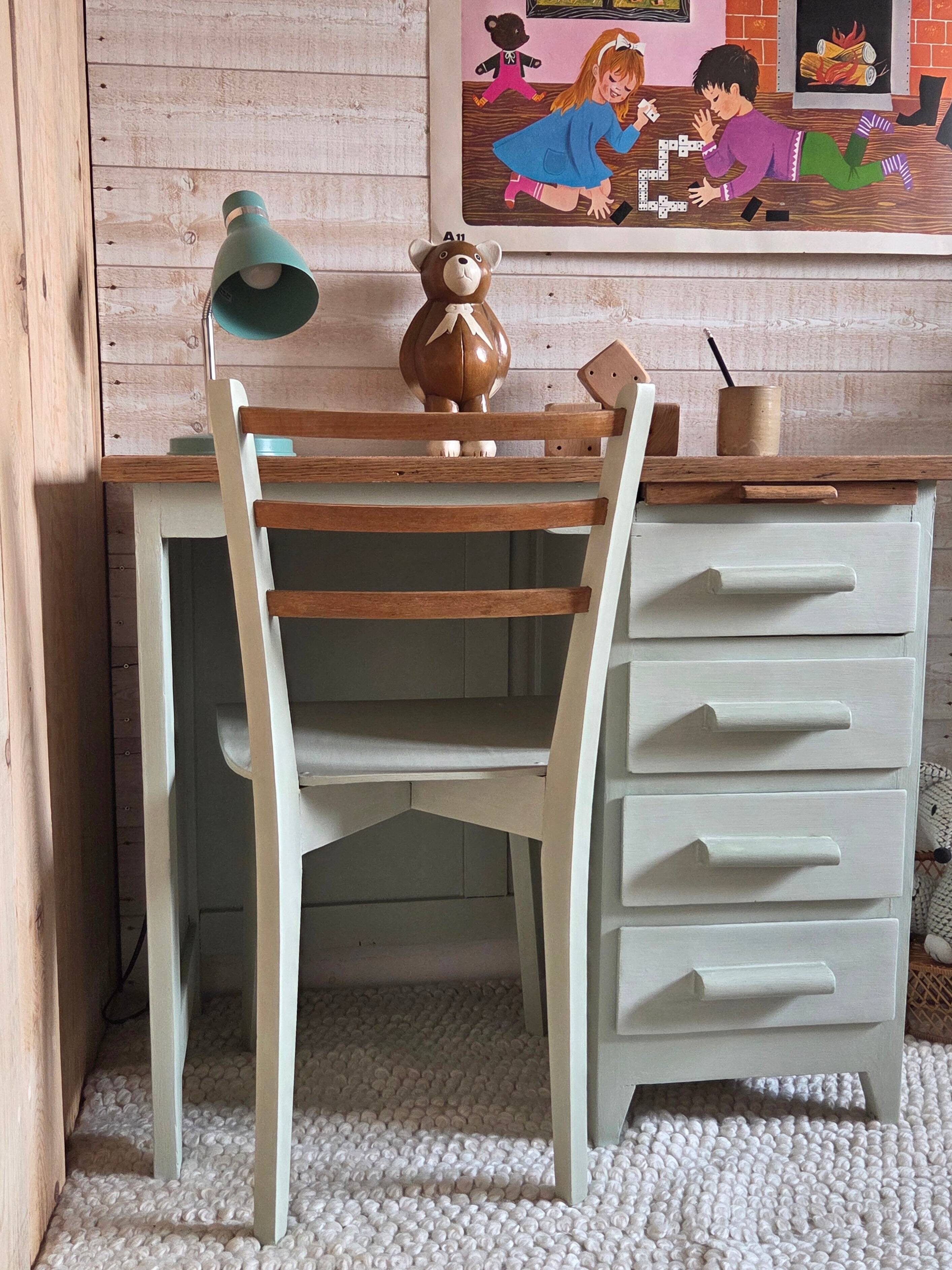 Vintage children's desk with chair