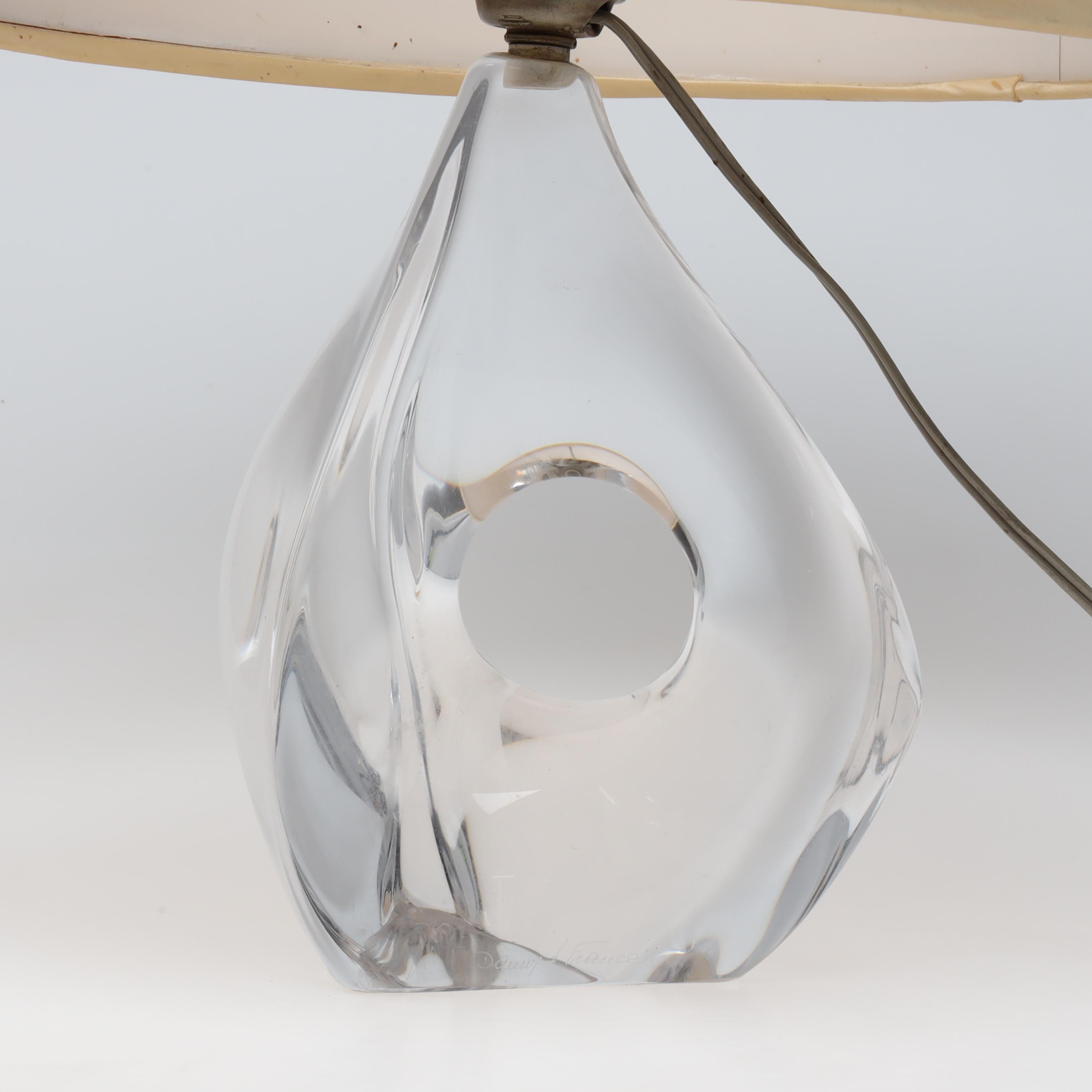 Daum crystal table lamp, France, 1960. Signed Daum.