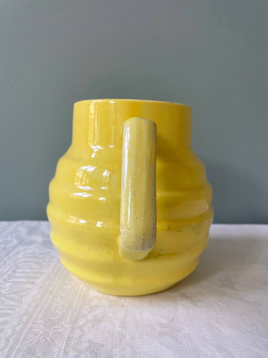 Old yellow pitcher Ste Amandinoise St Amand