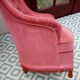 Pink velvet padded toad chair