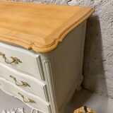 Commode louis XV blanche et bois brut
