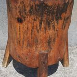 Old butcher's block table tripod.