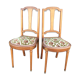 Snowshoe chairs (duo) upholstered louis XVI style of period 1920 in walnut.