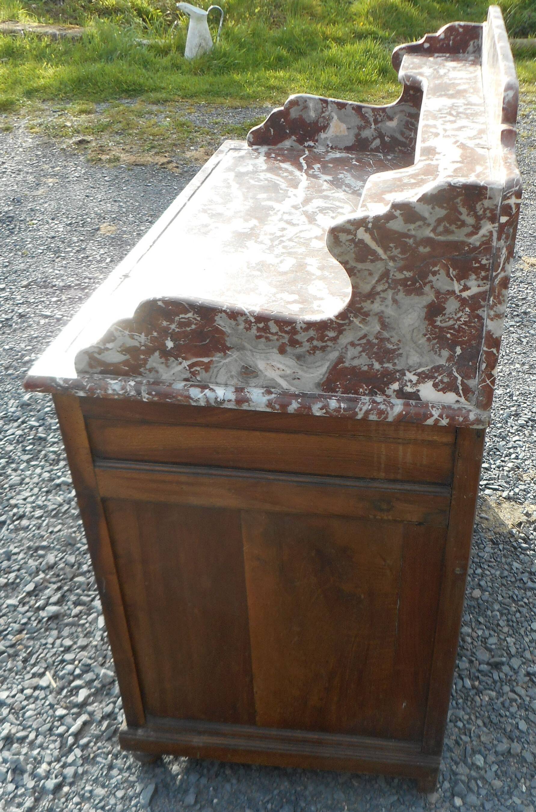 old bathroom cabinet / dressing table with marble