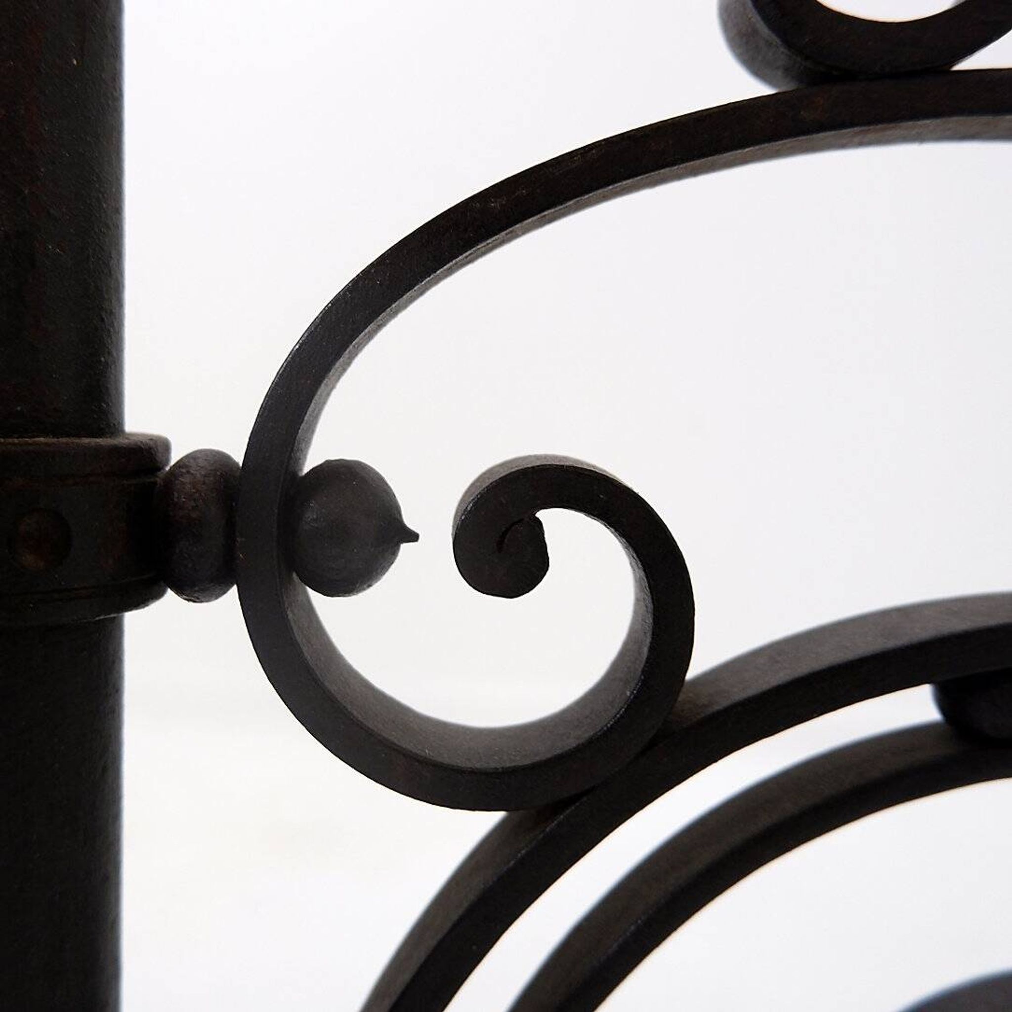 Art Nouveau Wrought iron tripod floor candlestick