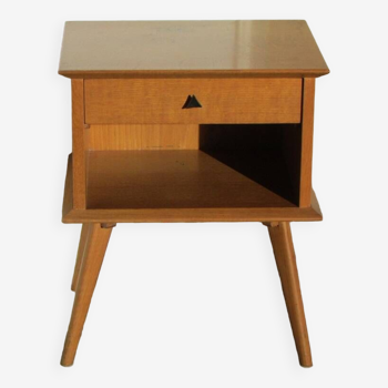 Vintage Scandinavian bedside table from the 60s in oak