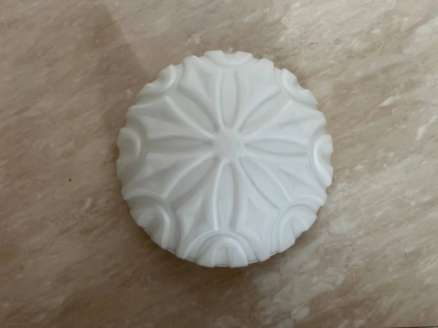 Pair of midcentury design glass ceiling lamps/flush mounts or wall lamps, 1970s