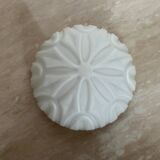 Pair of midcentury design glass ceiling lamps/flush mounts or wall lamps, 1970s