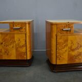 1940s set of bedside tables by Jindrich Halabala, Czechoslovakia