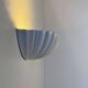 Pair of vintage shell wall lights, matte white, France 1970