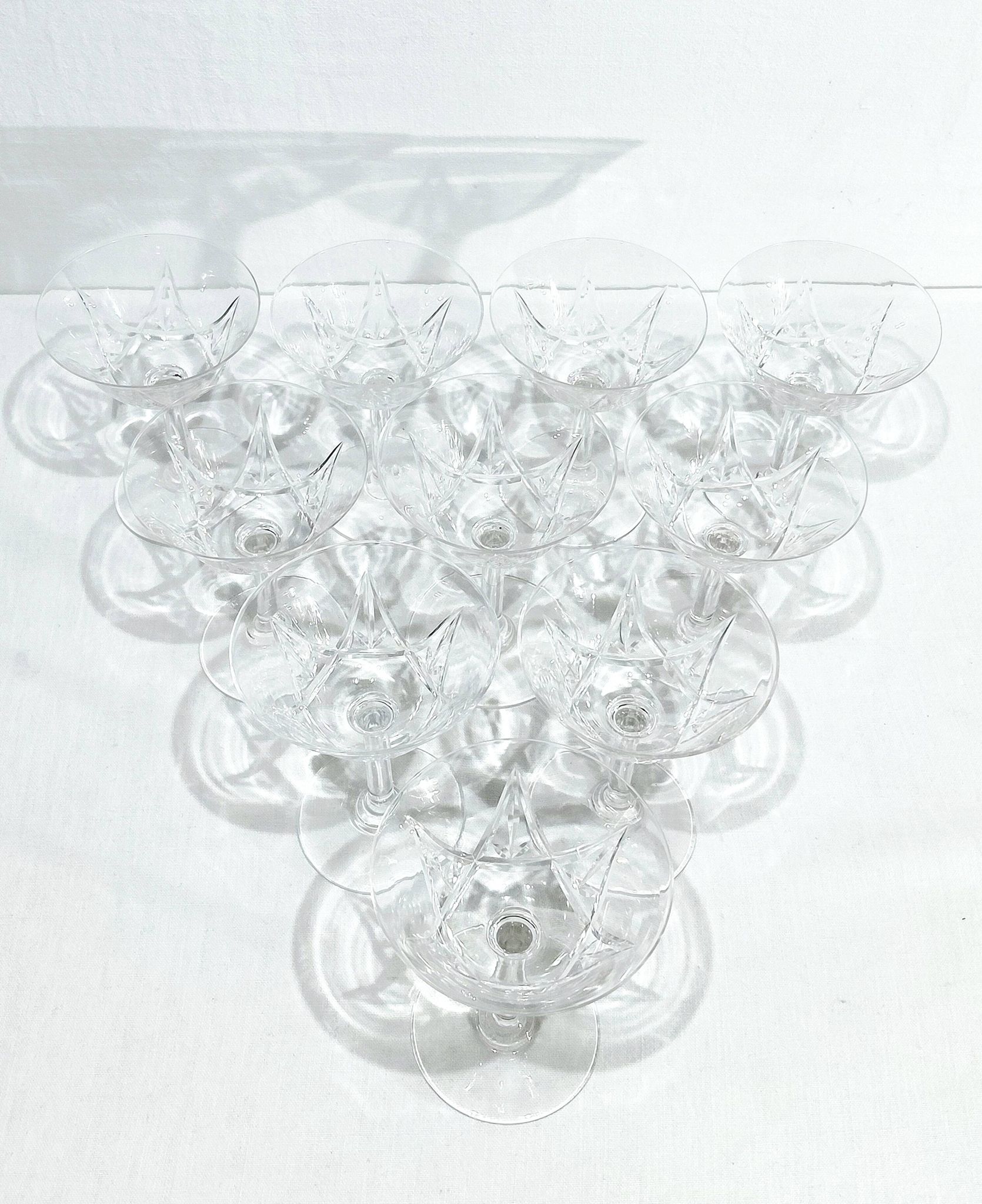Saint Louis - 10 coupes à champagne en cristal - modèle Lasalle