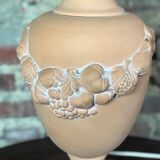 Terracotta lamp decorated with fruit crown