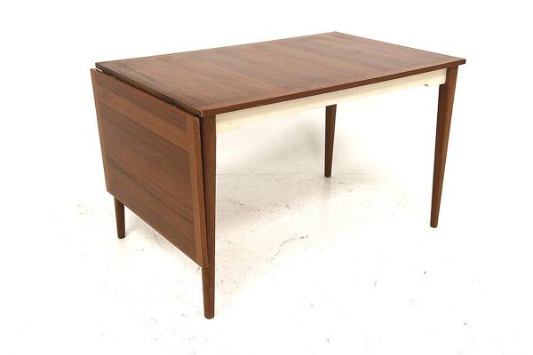 Table de salle à manger à battant en teck, Suède, 1960