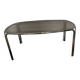 Space Age dining table in smoked glass & chrome