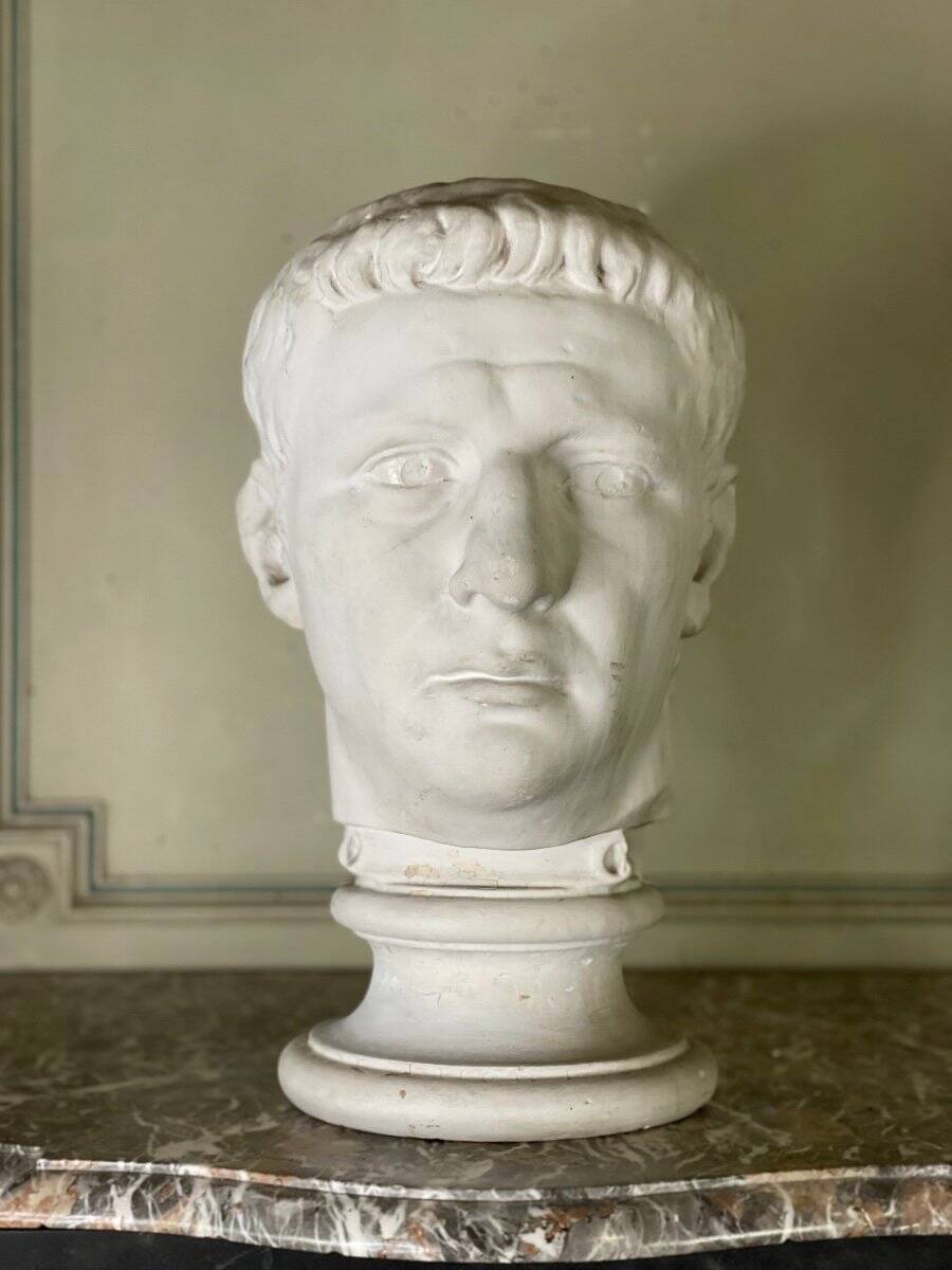 Plaster bust of a Roman emperor