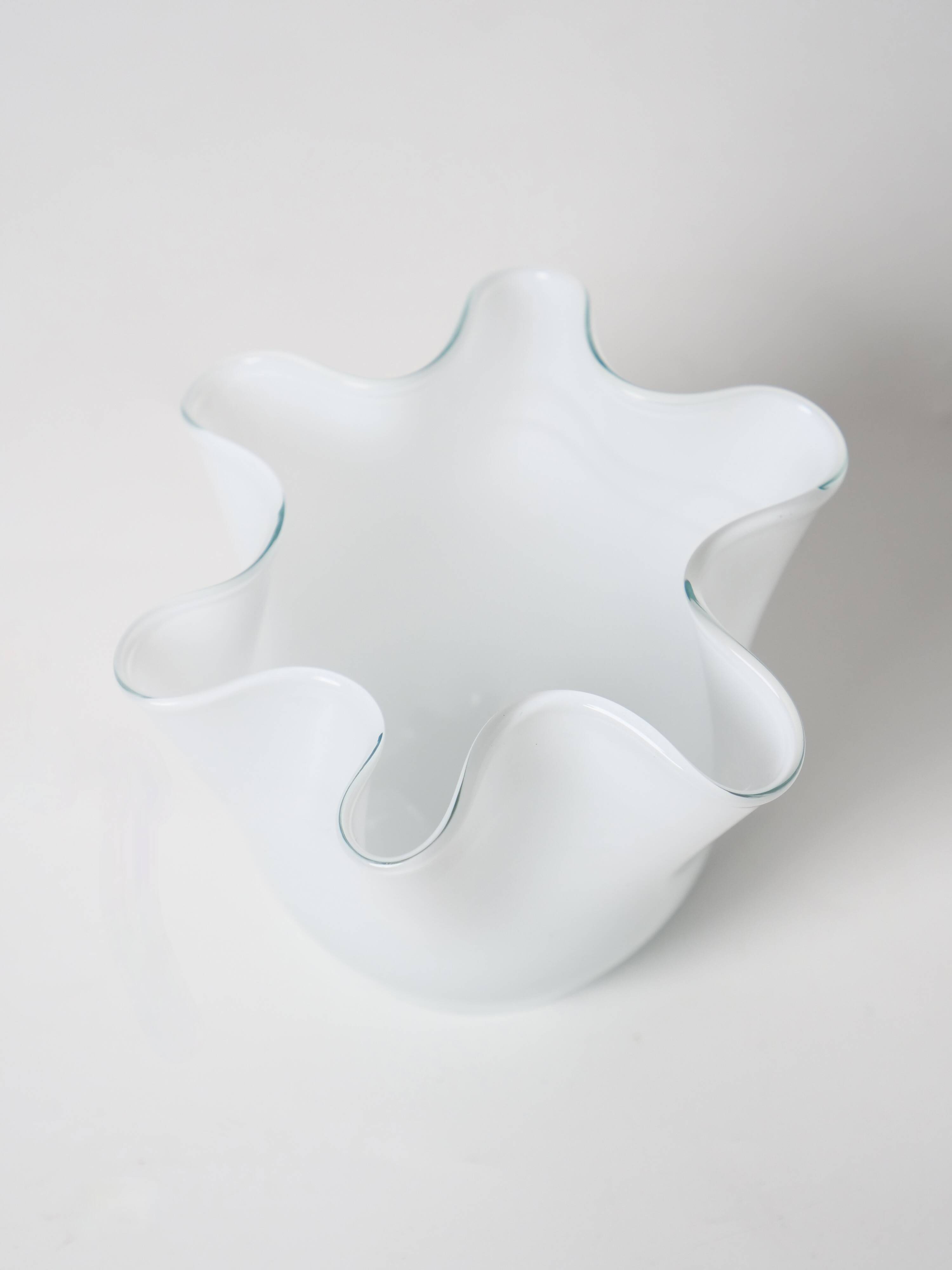 small handkerchief vase in white opaline