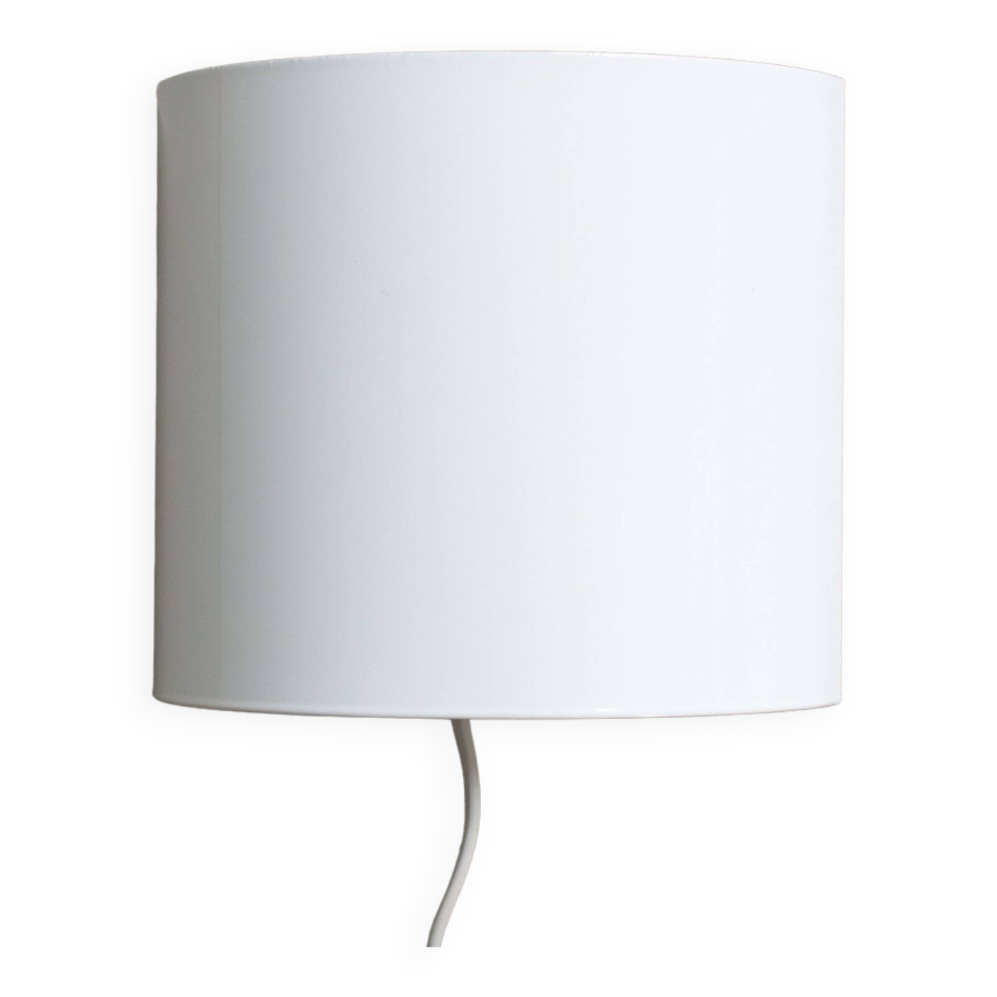 Vintage half round wall lamp - white metal